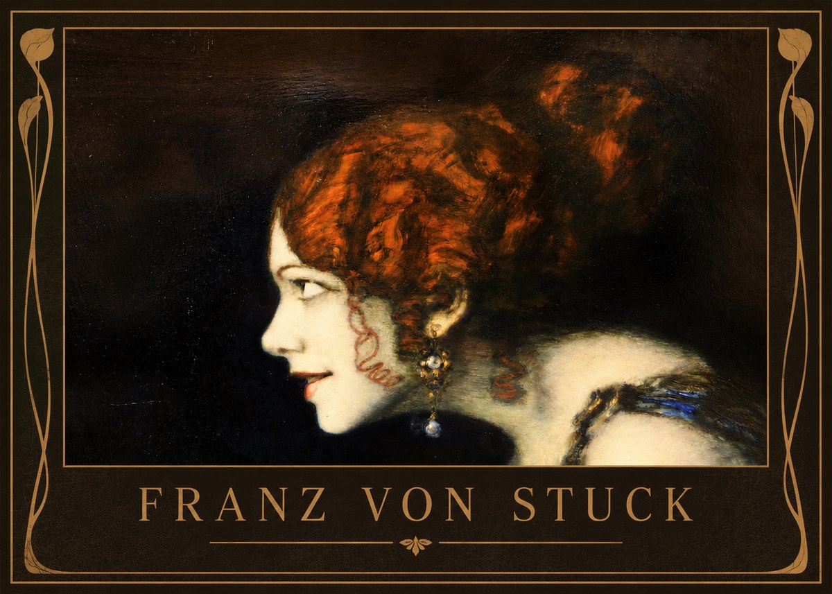 Franz von Stuck Head of a Woman No2 - Plakát