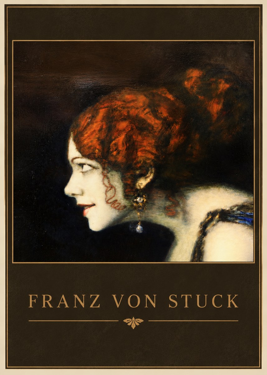 Franz von Stuck Head of a Woman No4 - Plakát