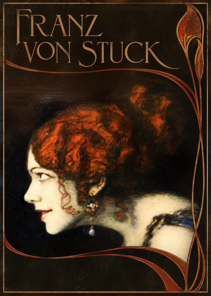 Franz von Stuck Head of a Woman No6 - Plakát
