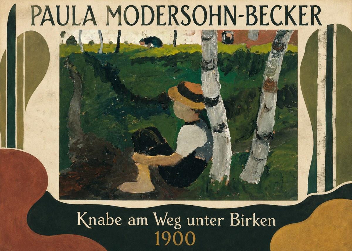 Paula Modersohn-Becker Knabe Am Weg Unter Birken No5 - Plakát
