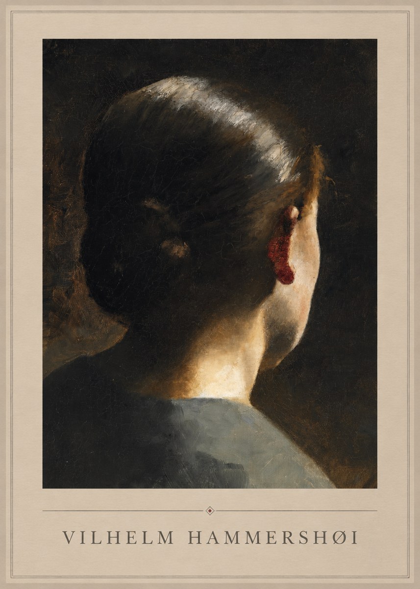 Vilhelm Hammershøi Woman from Behind No1 - Plakát