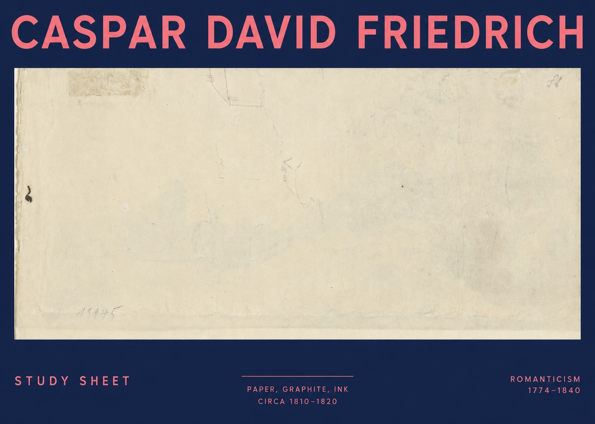 Caspar David Friedrich Study Sheet No3 - Plakát