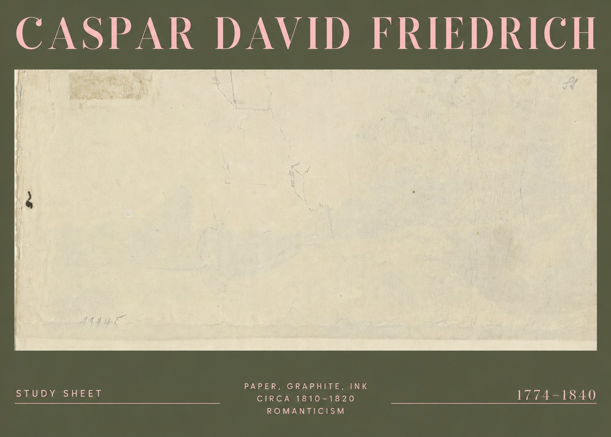 Caspar David Friedrich Study Sheet No4 - Plakát