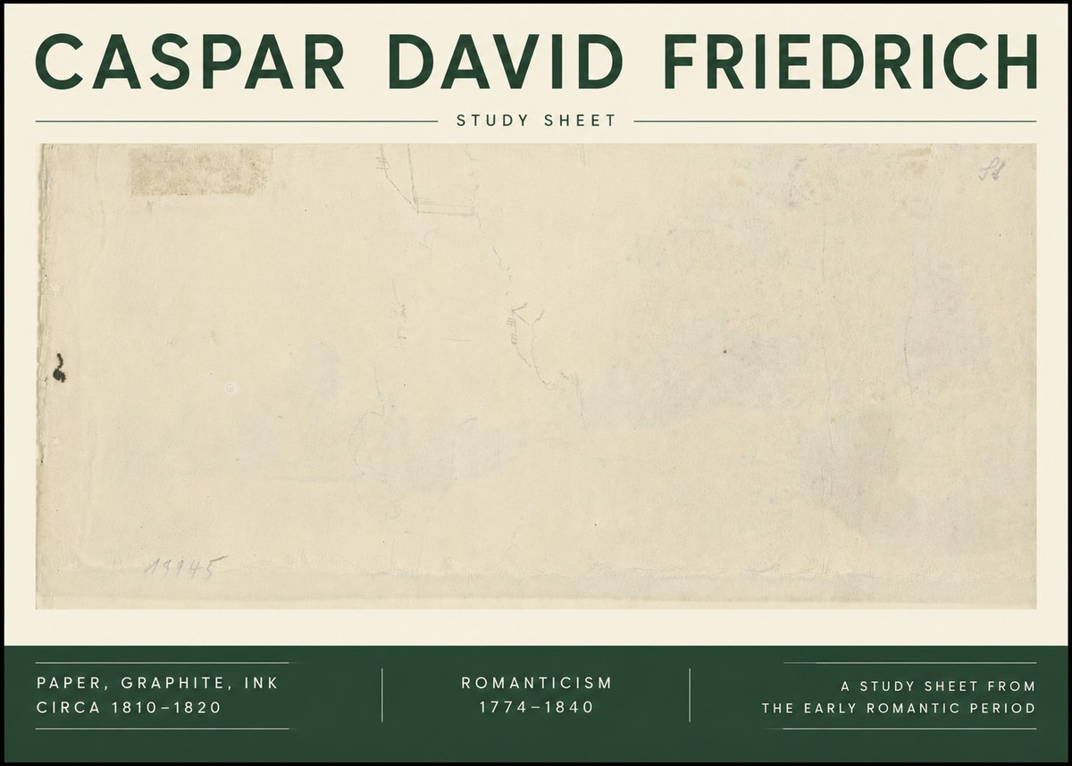 Caspar David Friedrich Study Sheet No6 - Plakát
