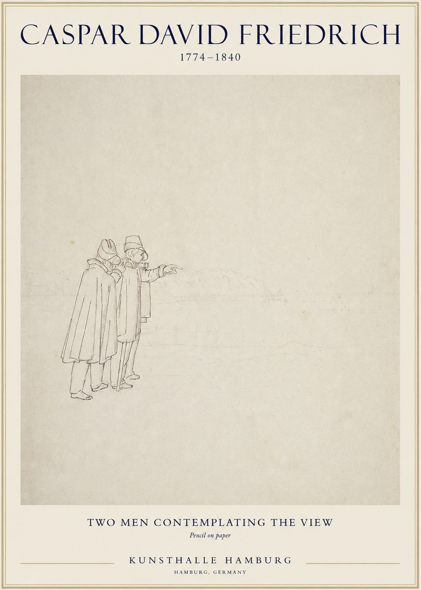 Caspar David Friedrich Two Men Contemplating the View No1 - Plakát