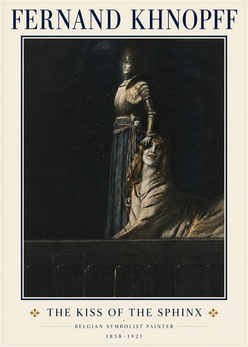 Fernand Khnopff The Kiss of the Sphinx No5 - Plakát