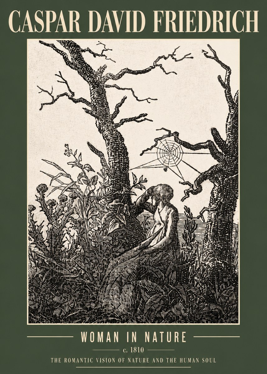 Caspar David Friedrich Woman in Nature No4 - Plakát