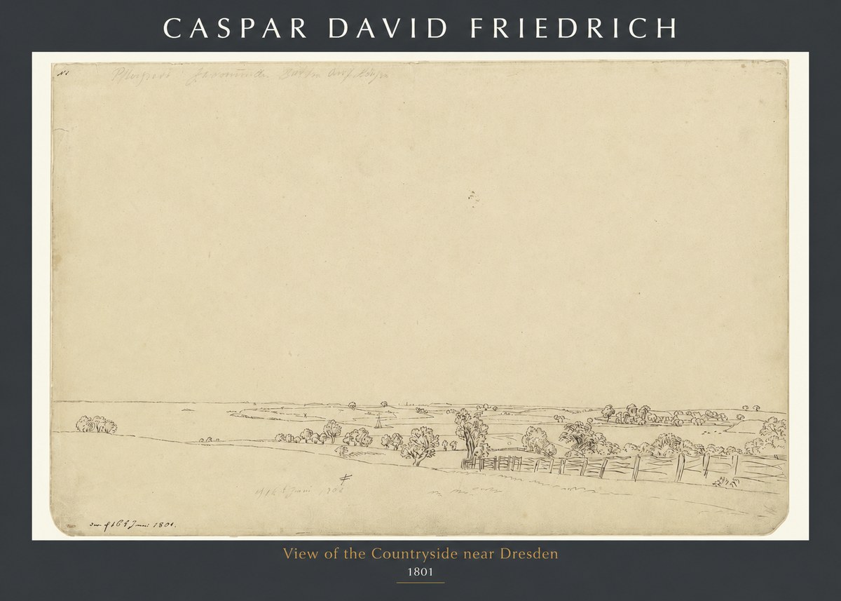 Caspar David Friedrich View of the Countryside Near Dresden No1 - Plakát