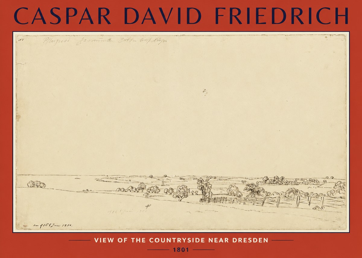 Caspar David Friedrich View of the Countryside Near Dresden No2 - Plakát