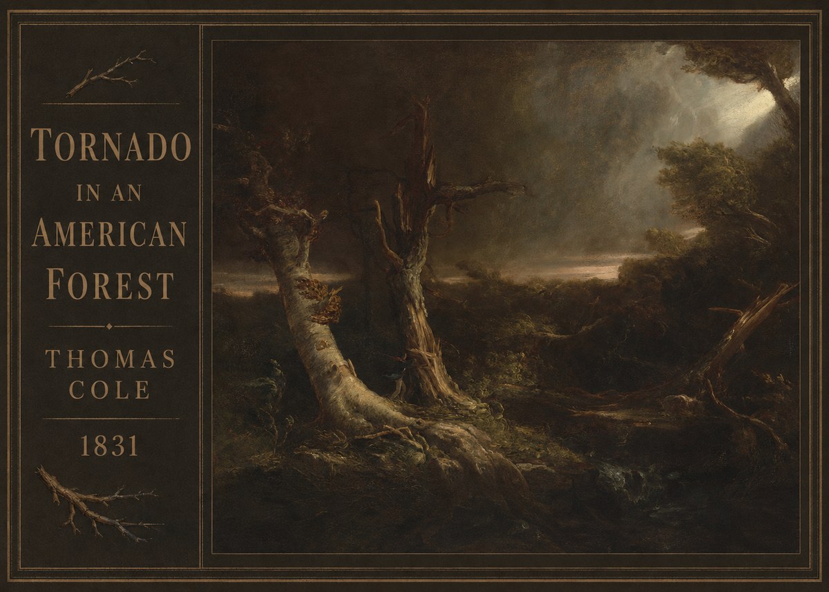 Thomas Cole Tornado in an American Forest No3 - Plakát
