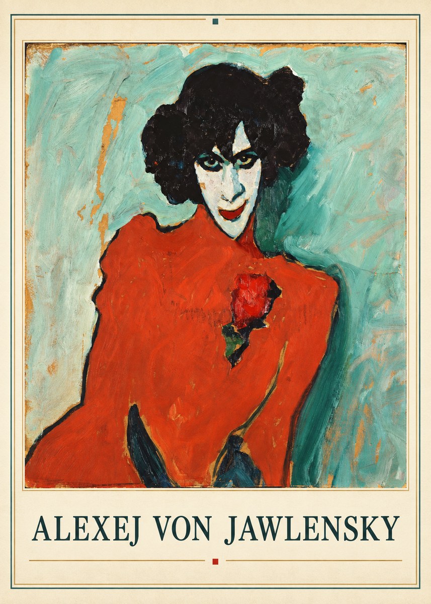 Alexej von Jawlensky Woman with Red Rose No4 - Plakát