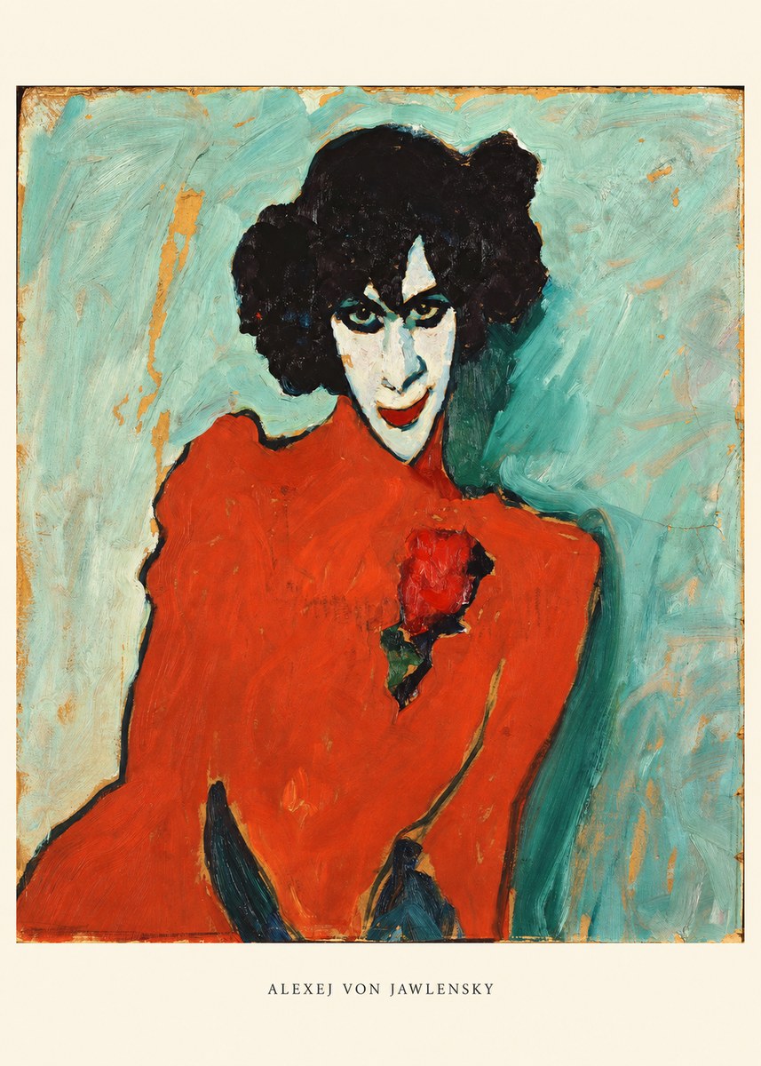 Alexej von Jawlensky Woman with Red Rose No6 - Plakát