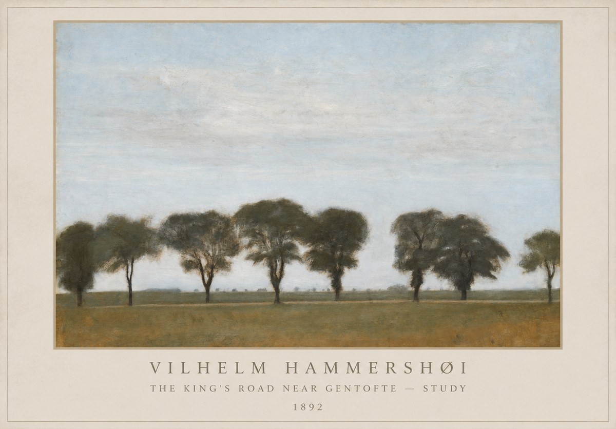 Vilhelm Hammershøi The King's Road Near Gentofte - Study No1 - Plakát