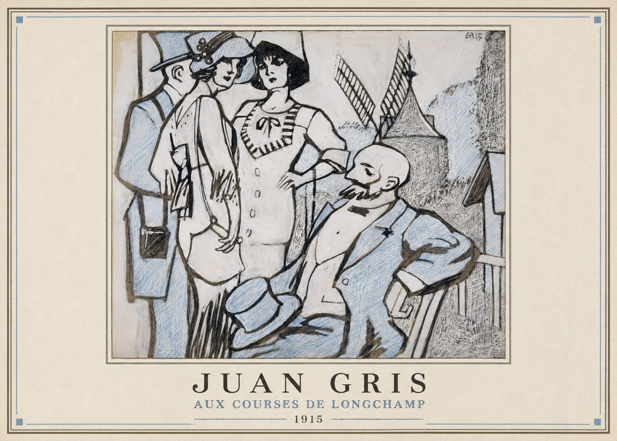 Juan Gris Aux Courses De Longchamp No1 - Plakát