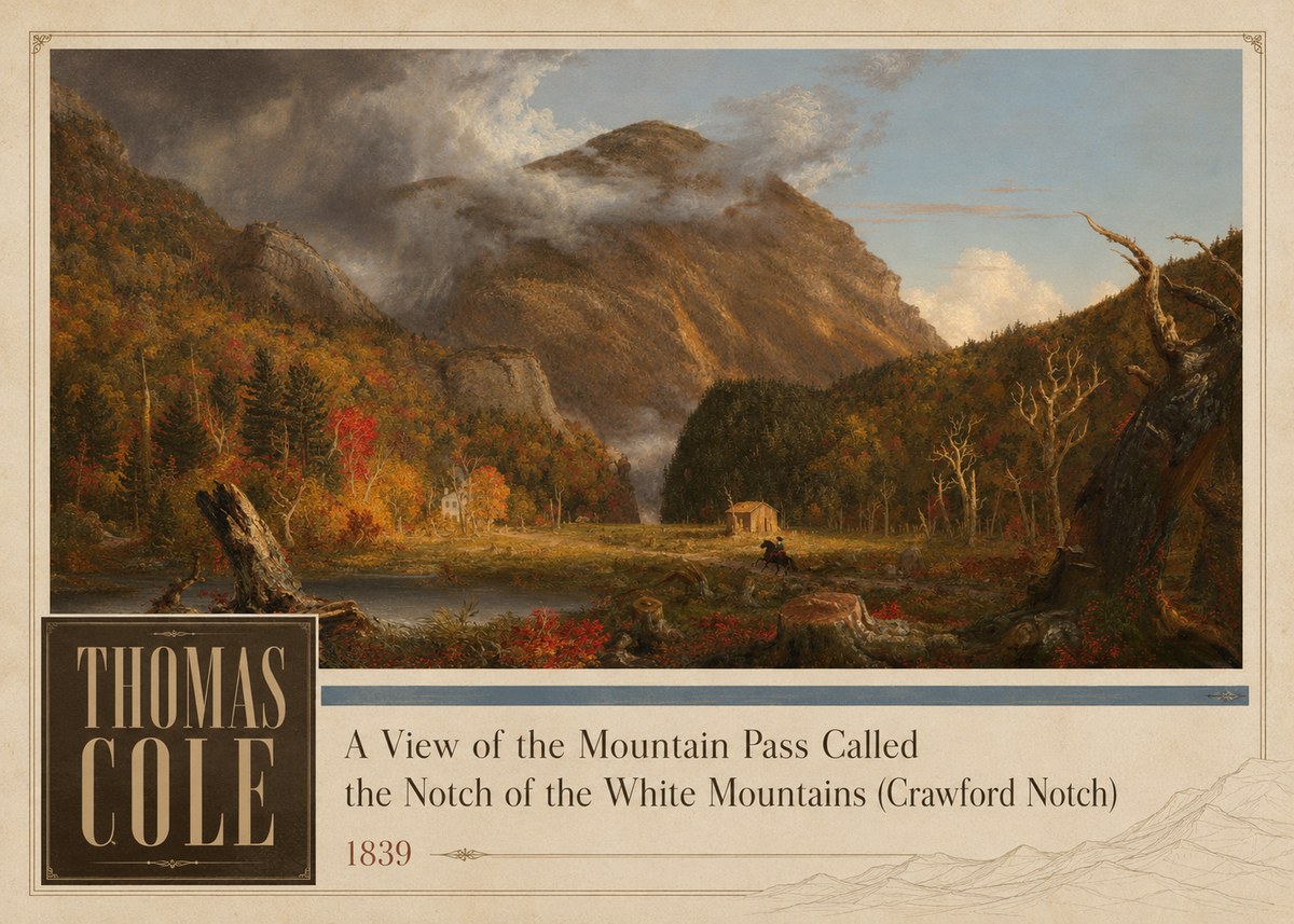 Thomas Cole A View of the Mountain Pass Called the Notch of the White Mountains (Crawford Notch) I No2 - Plakát