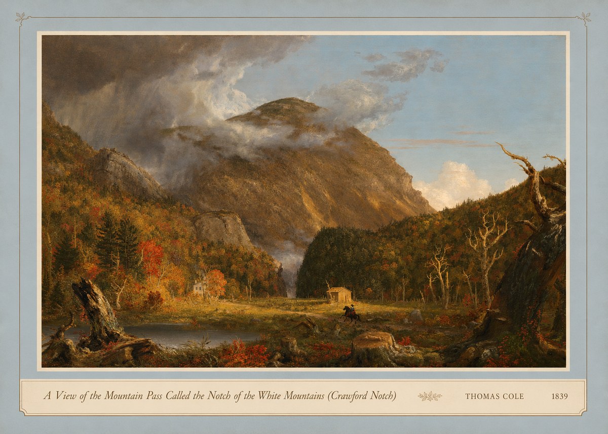 Thomas Cole A View of the Mountain Pass Called the Notch of the White Mountains (Crawford Notch) I No4 - Plakát