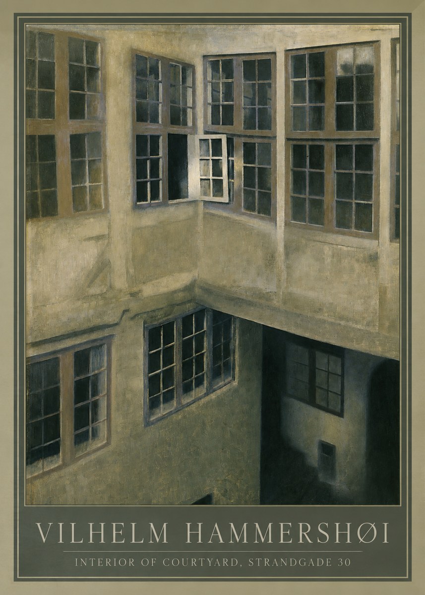 Vilhelm Hammershøi Interior of Courtyard, Strandgade 30 No1 - Plakát