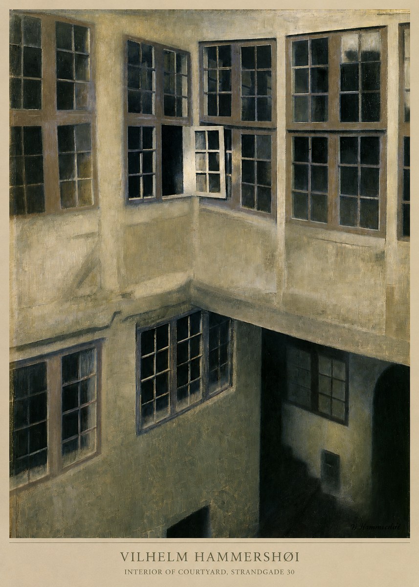 Vilhelm Hammershøi Interior of Courtyard, Strandgade 30 No6 - Plakát