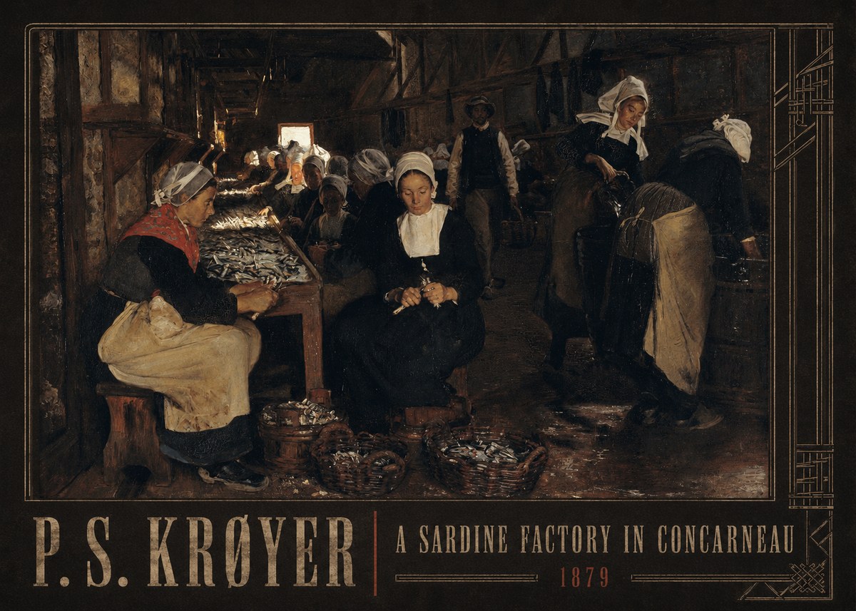 P.S. Krøyer A Sardine Factory in Concarneau No4 - Plakát