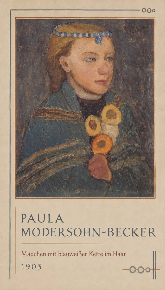 Paula Modersohn-Becker Mädchen Mit Blauweißer Kette Im Haar No1 - Plakát