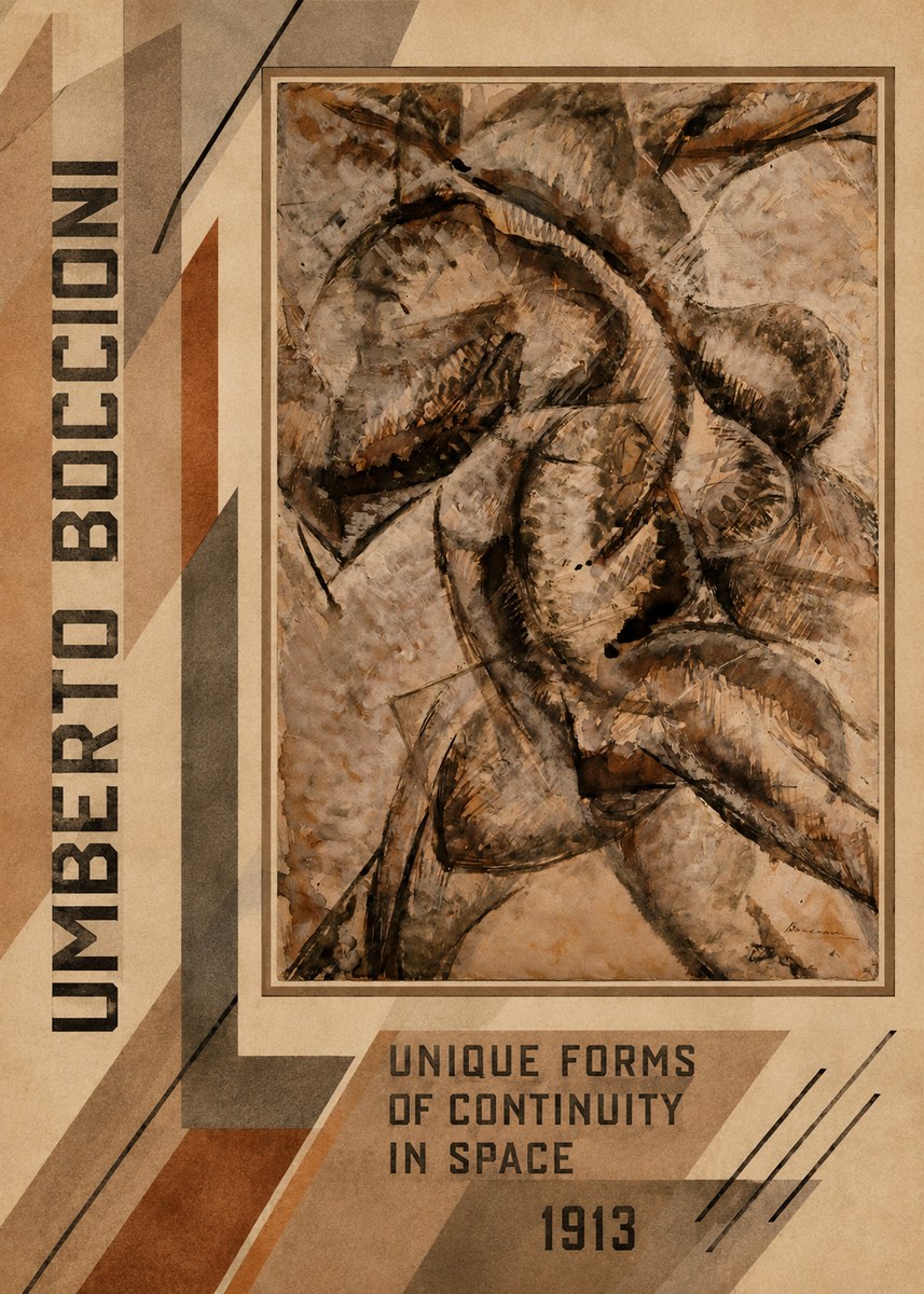 Umberto Boccioni Unique Forms of Continuity in Space No2 - Plakát