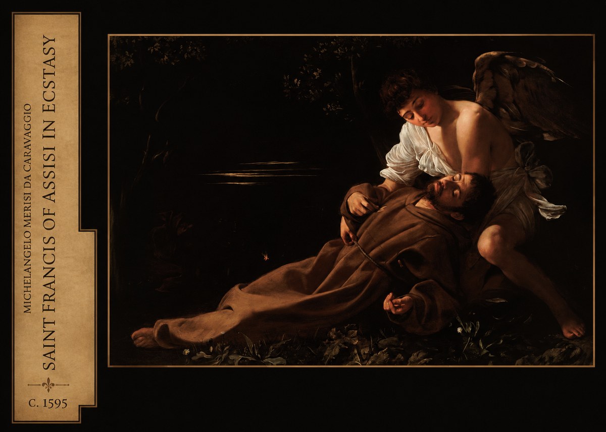 Michelangelo Merisi da Caravaggio Saint Francis of Assisi in Ecstasy No2 - Plakát