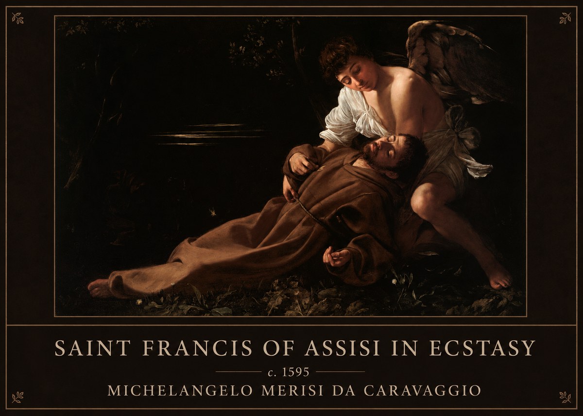 Michelangelo Merisi da Caravaggio Saint Francis of Assisi in Ecstasy No3 - Plakát