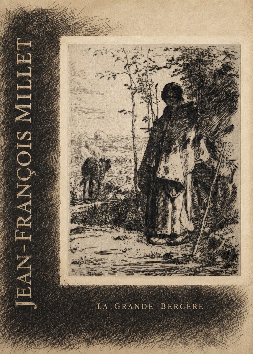 Jean-François Millet La Grande Bergère No5 - Plakát