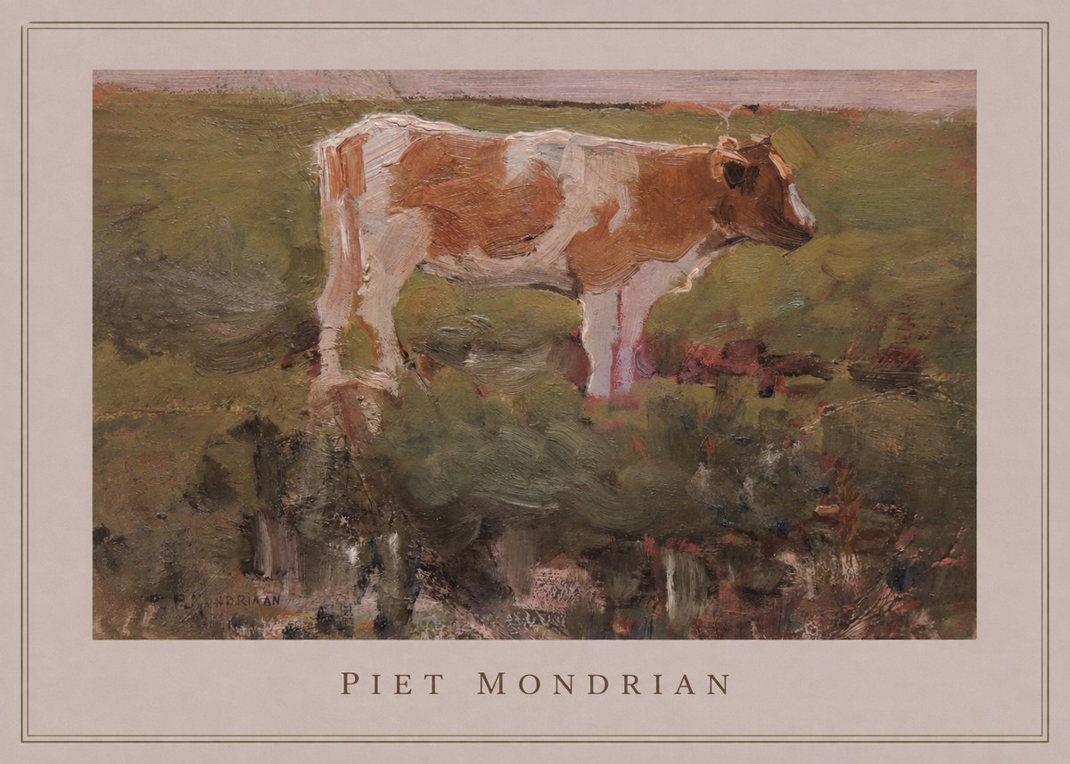 Piet Mondrian Cow No3 - Plakát
