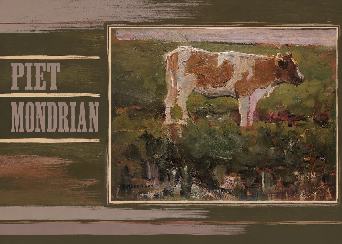 Piet Mondrian Cow No5 - Plakát