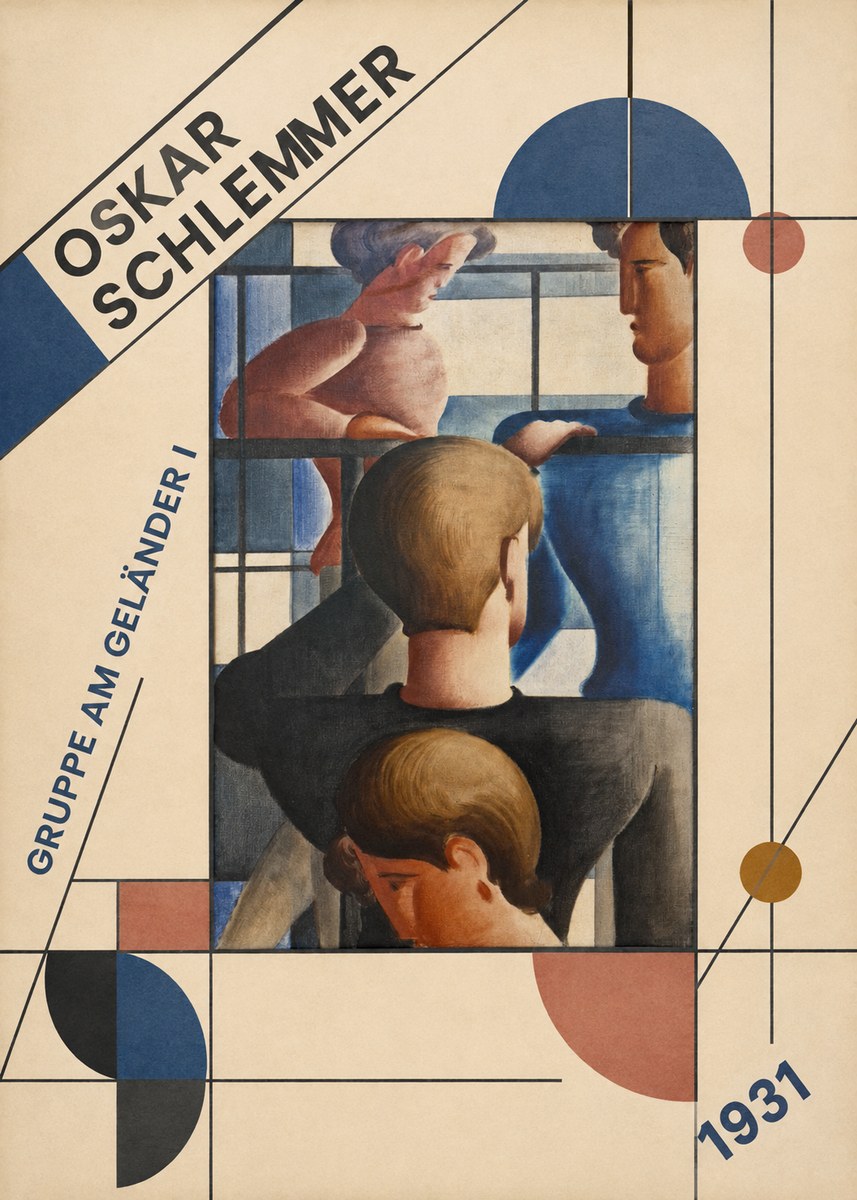 Oskar Schlemmer Gruppe Am Geländer I No3 - Plakát