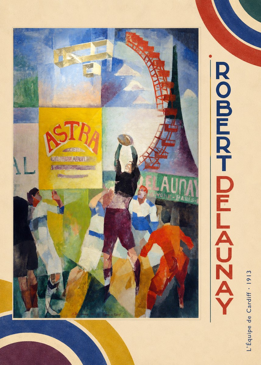 Robert Delaunay L'équipe De Cardiff - 1913 No2 - Plakát