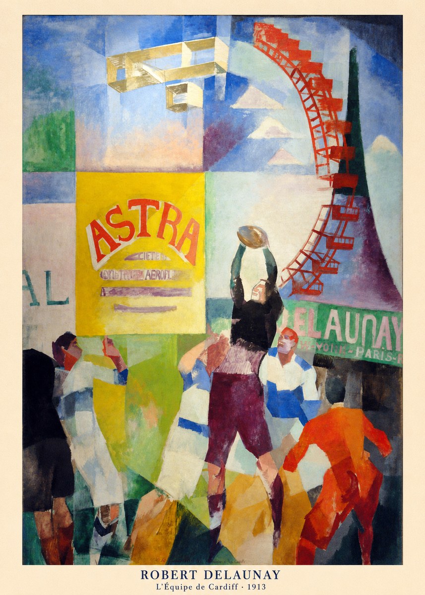 Robert Delaunay L'équipe De Cardiff - 1913 No5 - Plakát