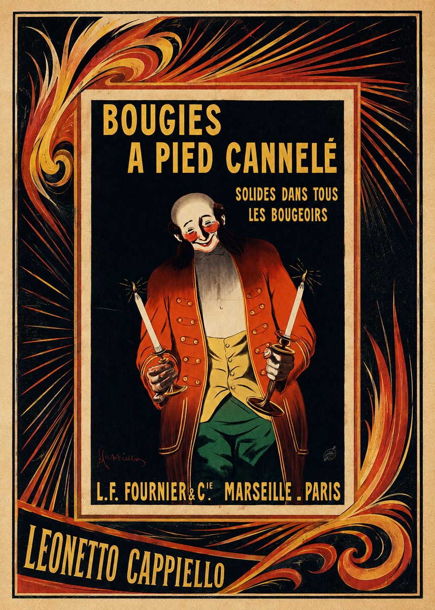 Leonetto Cappiello Bougies a Pied Cannelé No4 - Plakát