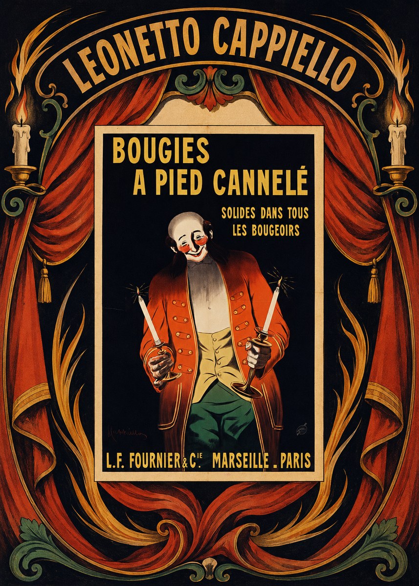 Leonetto Cappiello Bougies a Pied Cannelé No6 - Plakát
