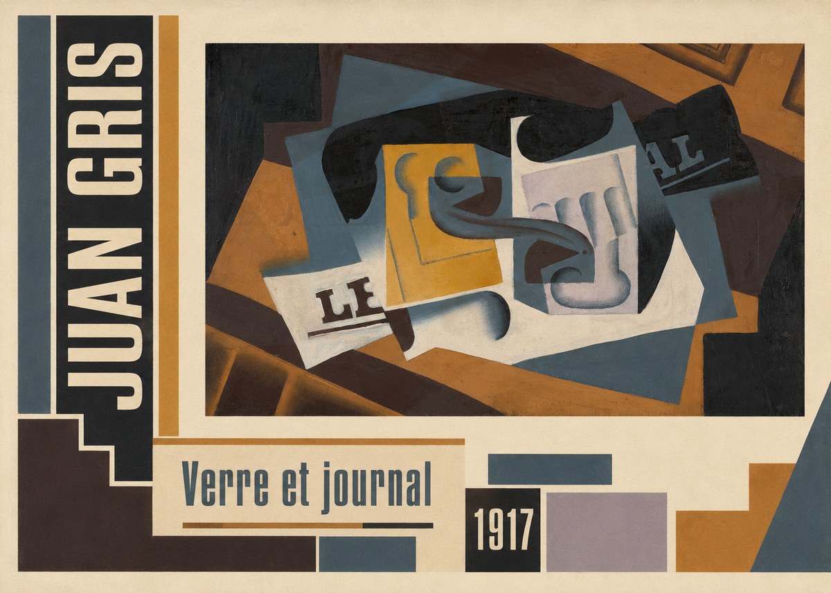 Juan Gris Verre Et Journal No2 - Plakát