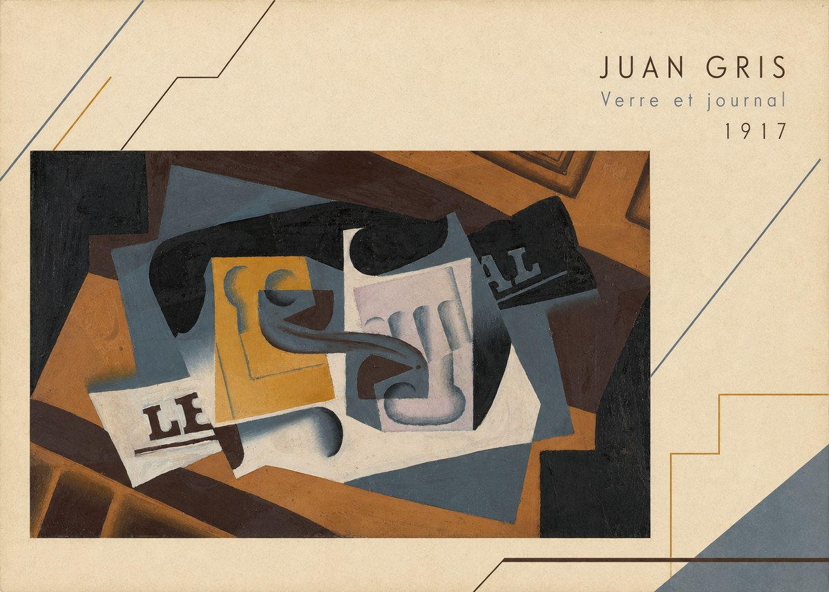 Juan Gris Verre Et Journal No3 - Plakát