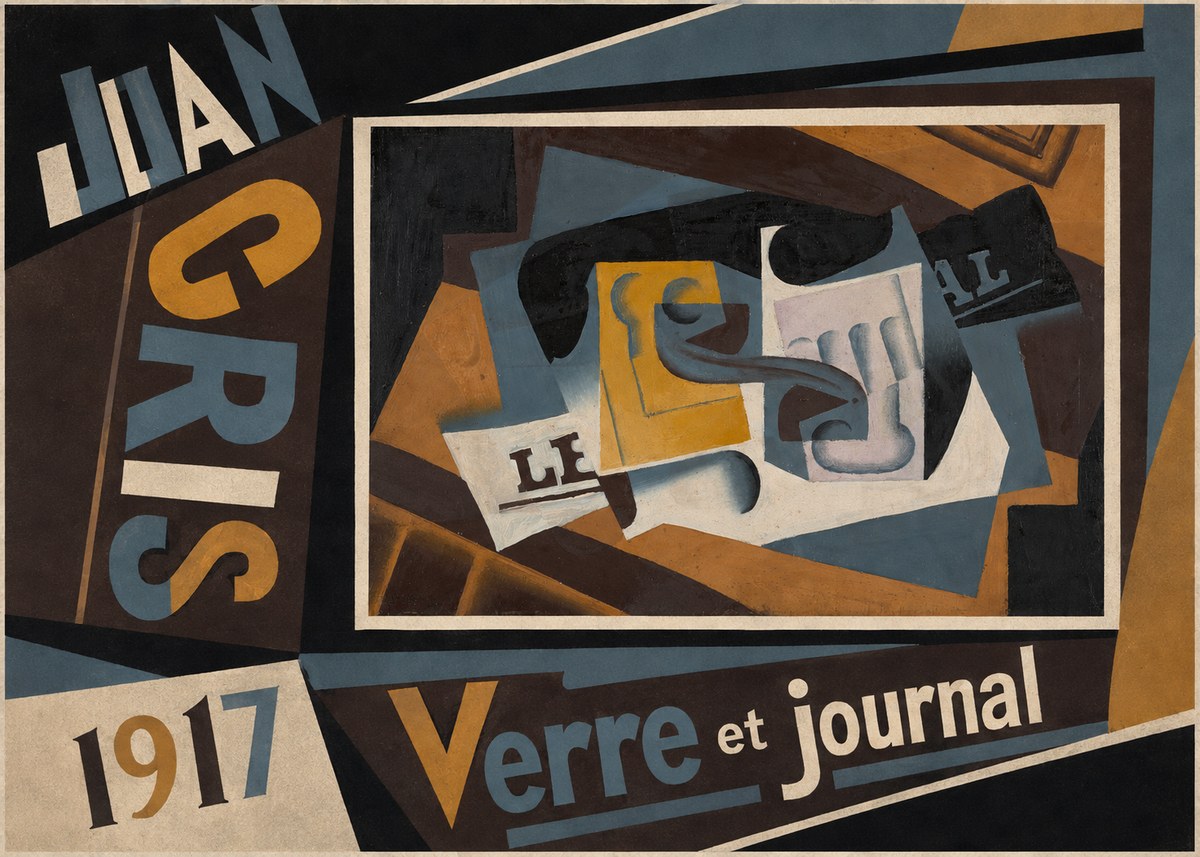 Juan Gris Verre Et Journal No5 - Plakát