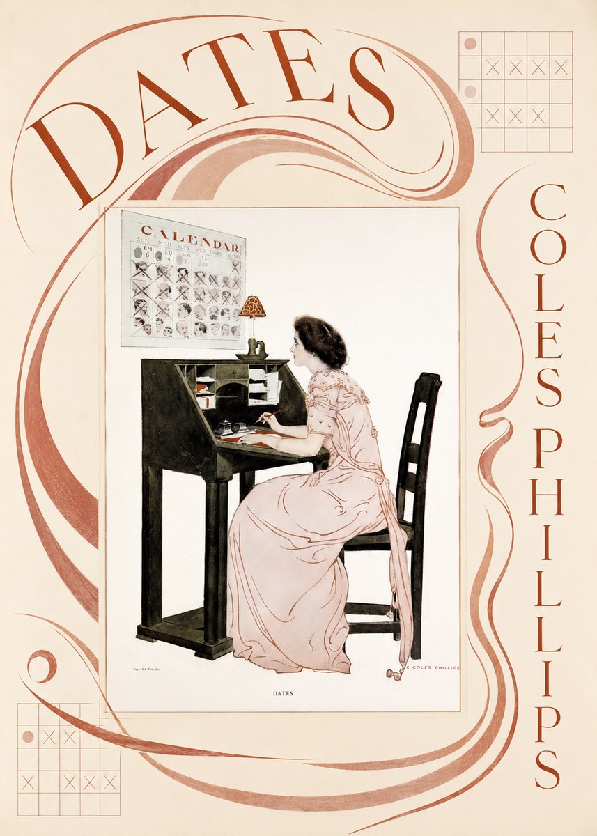 Coles Phillips Dates No6 - Plakát