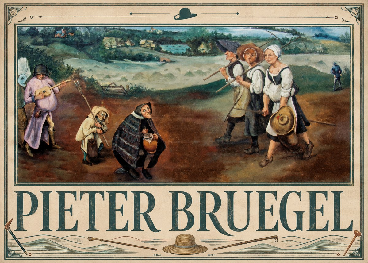 Pieter Bruegel Flemish Peasant Scene No3 - Plakát