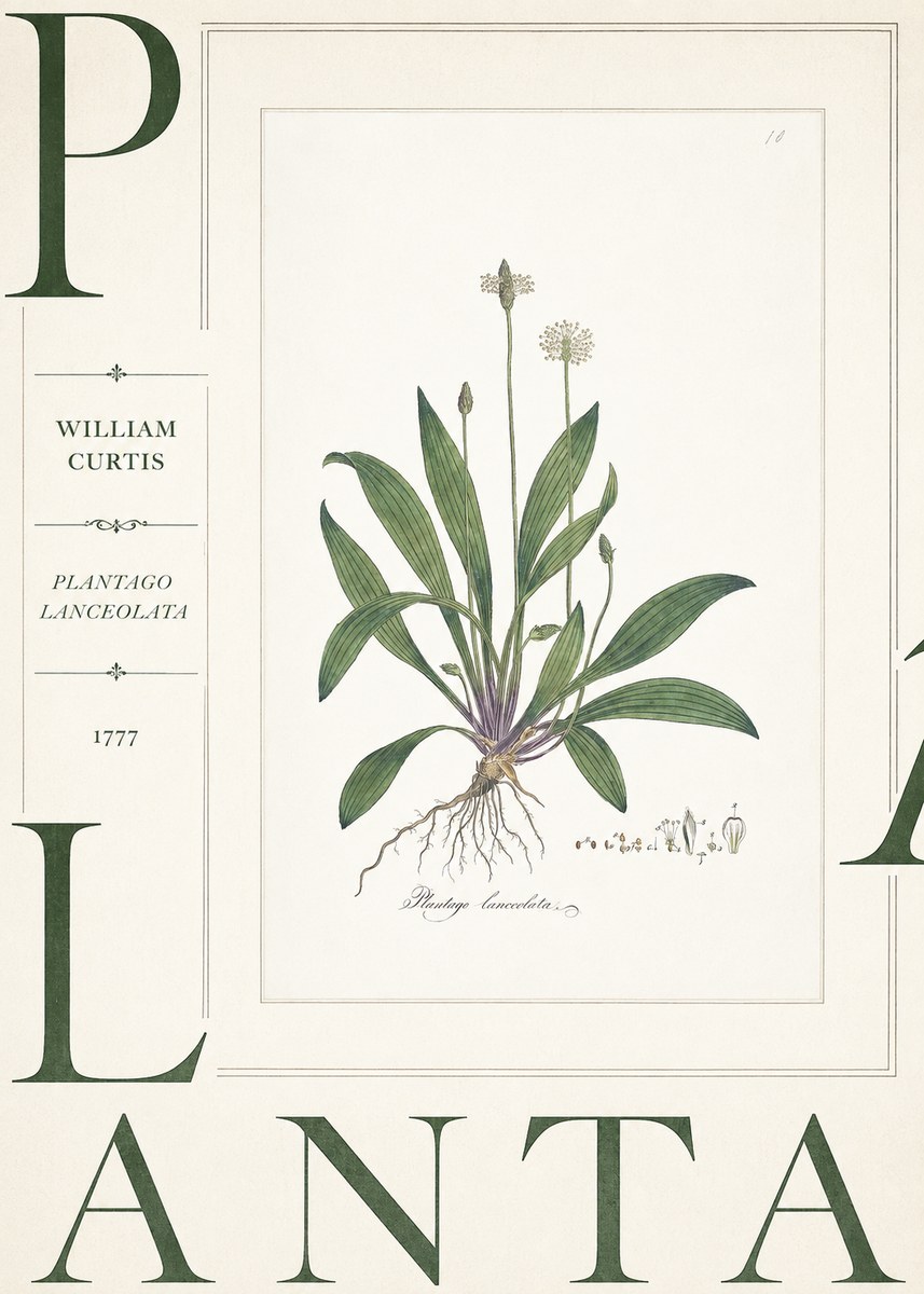 William Curtis Plantago Lanceolata I No5 - Plakát