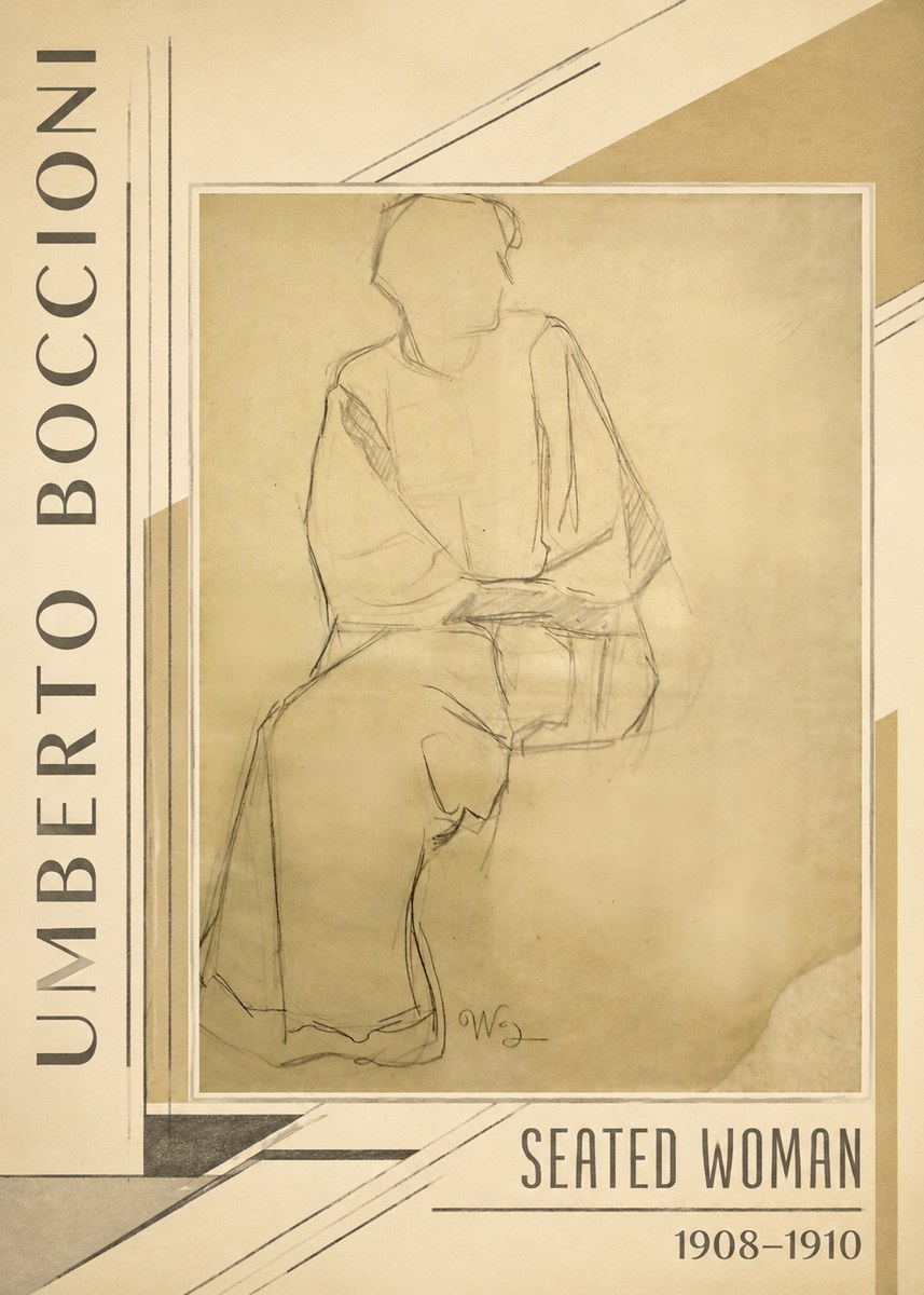 Umberto Boccioni Seated Woman No2 - Plakát