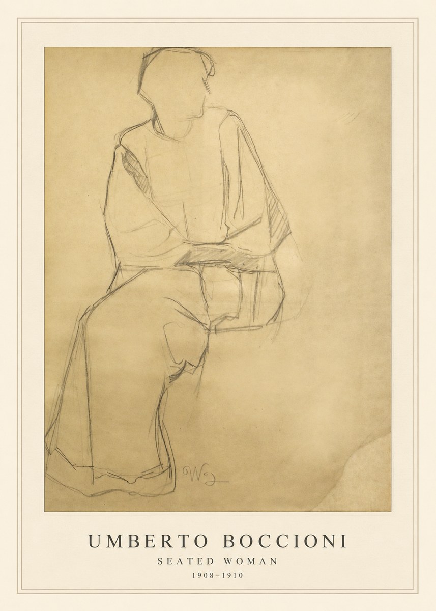 Umberto Boccioni Seated Woman No4 - Plakát
