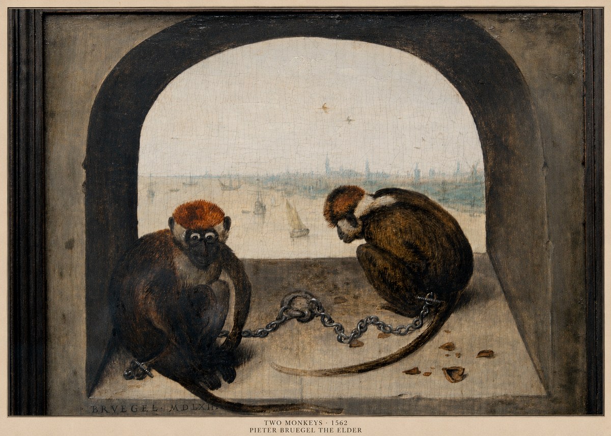 Pieter Bruegel Two Monkeys II No5 - Plakát