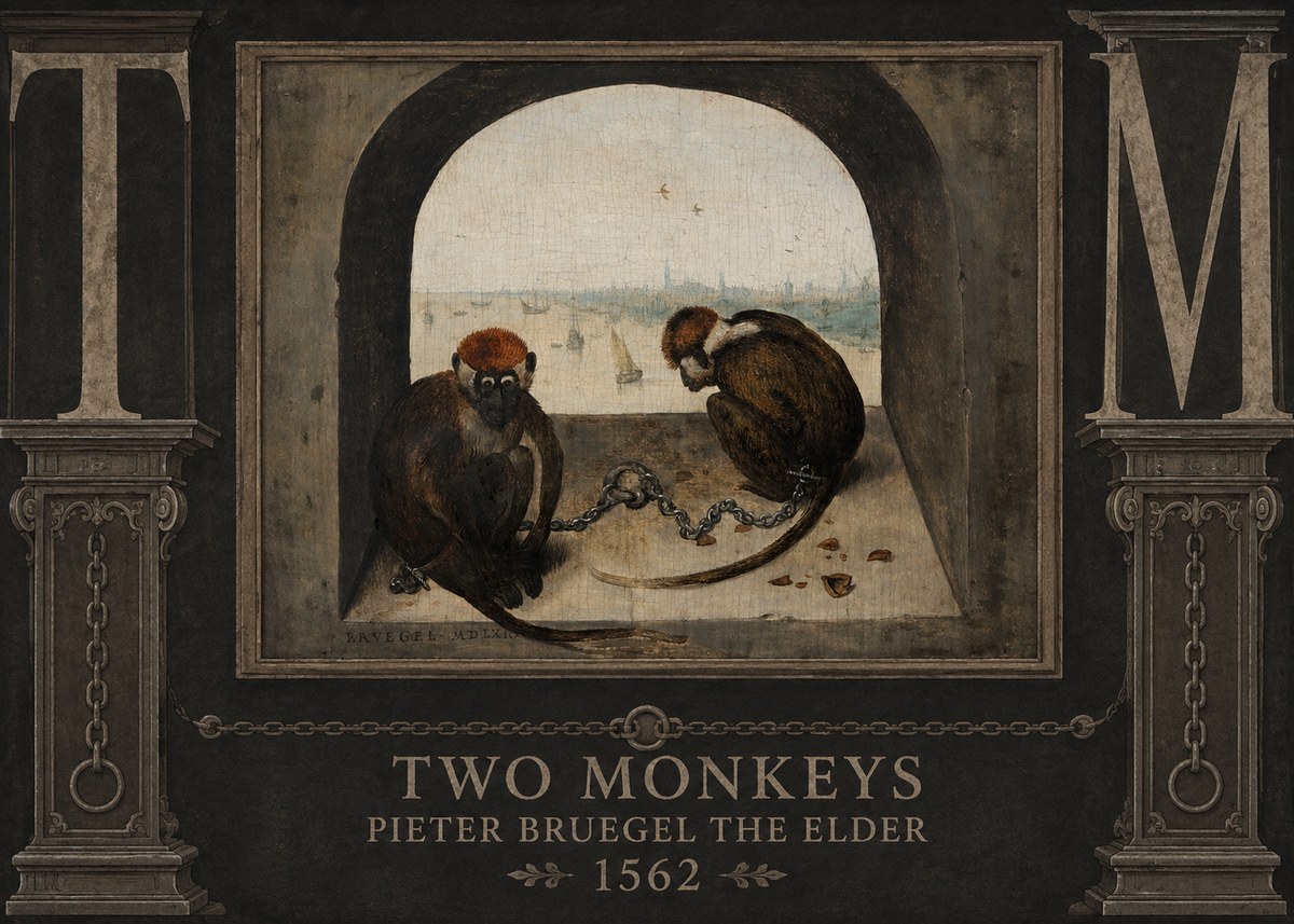 Pieter Bruegel Two Monkeys II No6 - Plakát