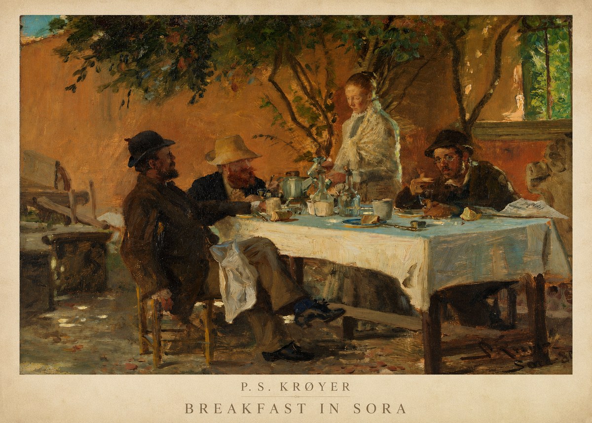 P.S. Krøyer Breakfast in Sora No3 - Plakát