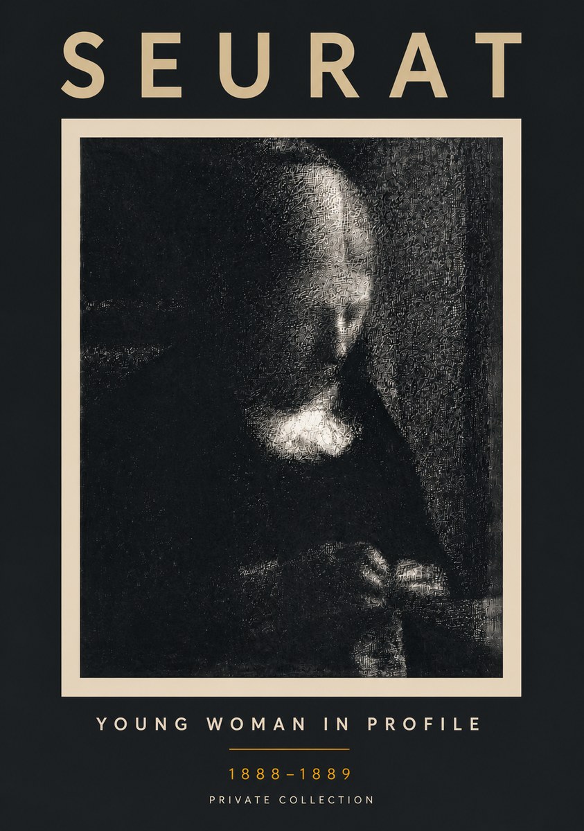 Seurat Young Woman in Profile No6 - Plakát
