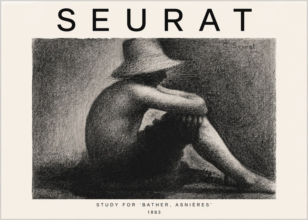Seurat Study for 'Bather, Asnières' No3 - Plakát