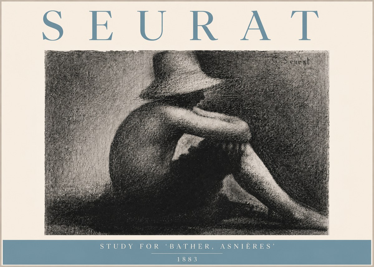 Seurat Study for 'Bather, Asnières' No6 - Plakát