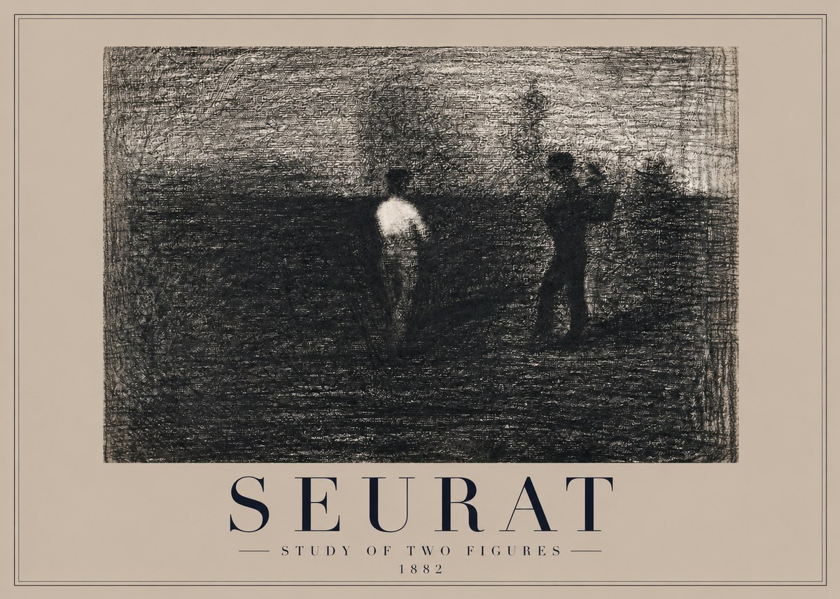 Seurat Study of Two Figures No2 - Plakát